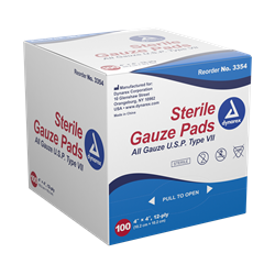 Gauze Pad Sterile 1s, 4x4 12 Ply - 100/bx 