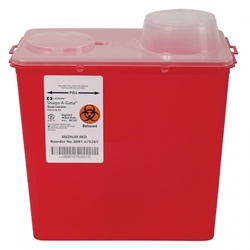 Sharps-A-Gator Sharps Container, Chimney Top, Red, 8 Quart 