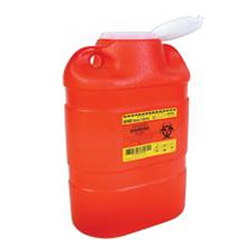 Sharps Container, Funnel Lid, Red 8.2 Quart 