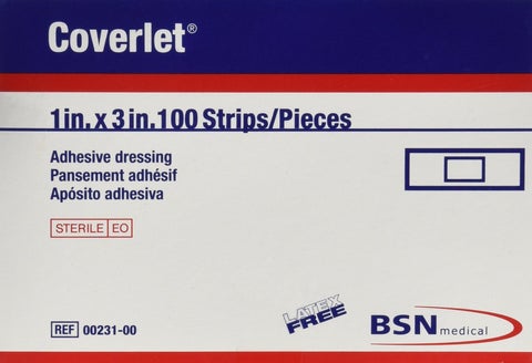 Coverlet Fabric Adhesive Bandage Strip, 1" x 3", 100 Count 