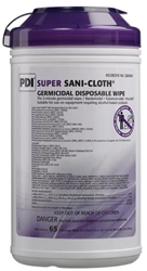 PDI Super Sani-Cloth Germicidal Disposable Wipe, X-Large, 7½" x 15", 65/canister 
