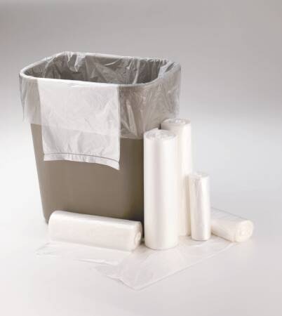 Clear Trash Can Liners, 12-16 Gallon, 24 x 33, 8 MIC, 1000 Per Case