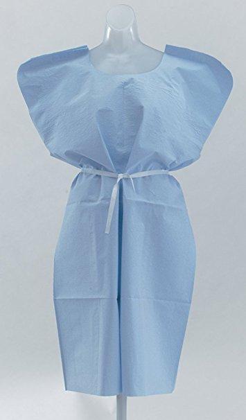 Graham Medical Exam Gowns, TPT, 30" x 42", Blue, 50/cs 