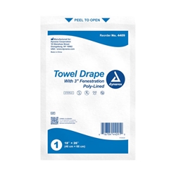 Towel Drape Sterile 18" x 26", Fenestrated, 50/bx 