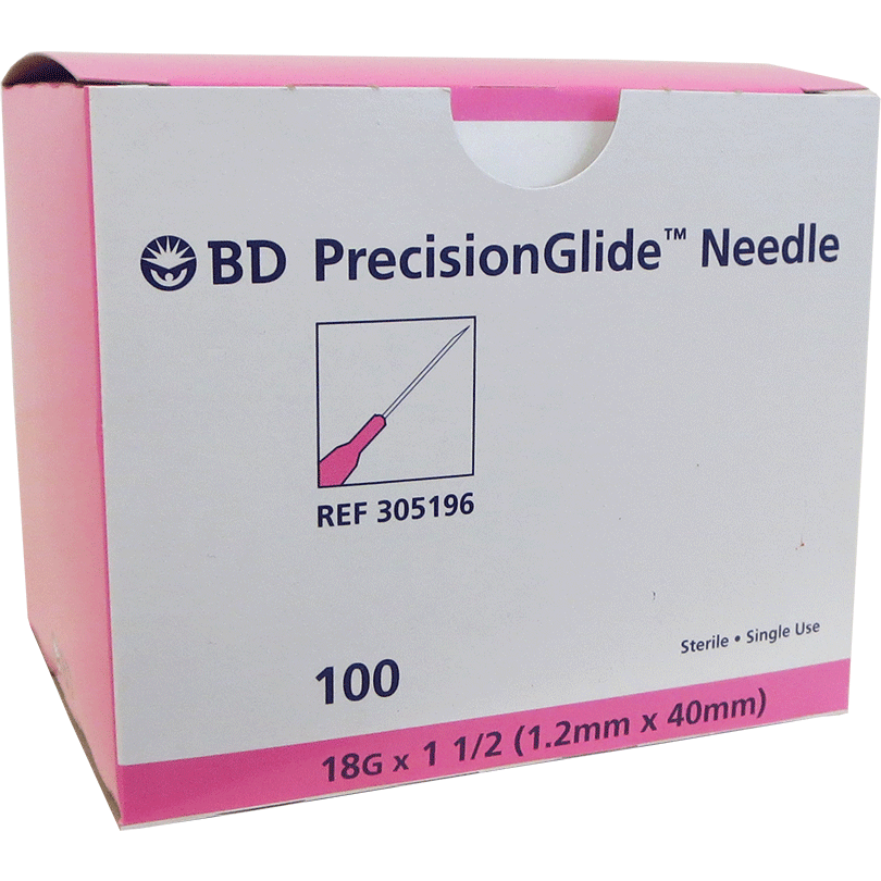 BD - BD Precisionglide Needle, 18G X 1½", Regular Bevel, Sterile, 100 ...